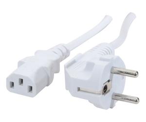 Cordon d'alimentation PC CEE7 / C13 blanc - 1,8 m
