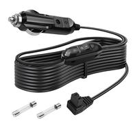 Cordon d'alimentation pour compresseur de voiture - 12 V-24 V CC - Chargeur automatique pour compresseur de véhicule - Câble allume-cigare avec interrupteur - Adaptateur de prise de 3 m