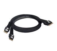 Cordon d'alimentation pour disque dur de serveur, 50cm, SAS 4.0 SFF-8654 8i, 74 broches à 2 SFF-8654 4i 38 broches, 24Gbps, accessoires d'ordinateur