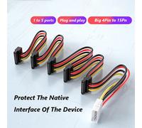 Cordon d'alimentation pour disque dur SATA 3.5/2.5 pouces 1 à 5, cordon de séparation 18awg, cordon de séparation pour serveur, bricolage