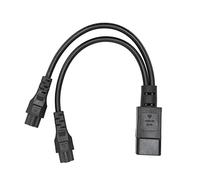 Cordon d'alimentation Répartiteur, IEC320 C14 Mâle vers Double IEC320 C5 Femelle, 10 A 250 V, Matériau PVC, Conception Renforcée, Facile à Utiliser, adapté aux Adaptateurs