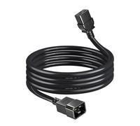 Cordon d'alimentation robuste 14 AWG C19 vers C20 - Câble d'extension IEC 320 C19 femelle vers C20 mâle - Rack de serveur SJT 15 A/250 V pour PDU, UPS, centre de données, équipement réseau - Noir