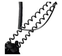 Cordon d'alimentation secteur spiralé à ressort, câble 24 AWG à 7 conducteurs, noyau carré en cuivre pur de 0,2 mm, cordon d'alimentation rétractable noir(Stretch 3.75 Meters)