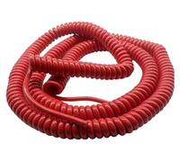 Cordon d'alimentation secteur spiralé à ressort flexible, cordon spiralé carré à 2 conducteurs de 1,5 mm², câble rouge de 1,5 mm², cordon d'alimentation à ressort en cuivre(Stretch 6 Meters)