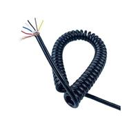 Cordon d'alimentation secteur spiralé flexible à ressort, 6 conducteurs, fil spiralé blindé à la traction, carré de 0,5 mm, huile, fil à ressort(Stretch 15 meter)