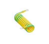 Cordon d'alimentation spiralé Flex Curly Spring Co Fil de terre en spirale à ressort, 17awg, 1 mm2, unipolaire, jaune, vert, 0,3,75 mètres(Stretch 0.3 Meters)