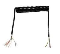 Cordon d'alimentation spiralé Flex Curly Spring Co Tailles multiples enroulées de fil cordon d'alimentation noir extensible du noyau 0.5mm2 la spirale 5(1 Meter)
