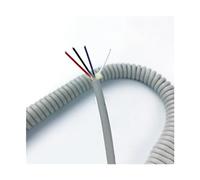 Cordon d'alimentation spiralé spiralé, cordon à ressort torsadé flexible, câble télescopique carré à 4 conducteurs de 0,3 mm, câble d'extension gris