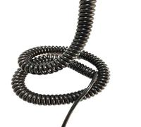 Cordon d'alimentation télescopique à 2 noyaux, 15awg, 13awg, câble spiralé Ressort Noir, Fil Extensible(2 Core 15AWG 5 Meters Line)