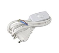 Cordon d'alimentation ZENITECH 1,5m avec interrupteur blanc
