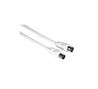 Hama Cordon d’Antenne Coaxial Mâle-Femelle 1,5m 75dB (Câble TV Blindé Haute Qualité, Compatible TNT DVB-T2 Radio FM HD, Connexion Prise Antenne vers Téléviseur ou Decodeur) Blanc
