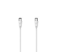 Cordon d'antenne, fiche coax. mâle - fiche coax. fem., 3 m, 75dB, blc