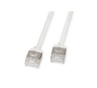 Cordon DataCenter U/FTP Cat.6A (Classe EA), LSOH, slim, pour chemins très courts, blanc, 0,5 m
