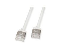 Cordon DataCenter U/FTP Cat.6A A), LSOH, slim, pour chemins très courts, blanc, 5 m