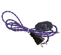 Cordon de 1,8 m de long avec prise attachée et variateur d'intensité en ligne, cordon torsadé blanc, kit de câblage vintage, cordon électrique pour lampe