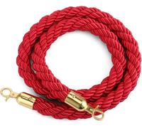 Cordon de barrière tressé, crochets dorés, 1 pièce, 3 tailles, 12 couleurs | Cordon de guidage tressé 32 mm pour potelets, hôtels, théâtres, réceptions, files VIP et événements sur tapis rouge