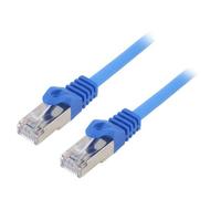 Cordon de brassage PP6-1M/B F/UTP 6 lignes CCA PVC bleu L: 1m connecteur RJ45...