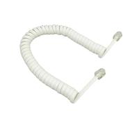 Cordon de câble combiné téléphonique à Quatre conducteurs Cordon enroulé modulaire 6 Pieds 1.85 m/pc Noir/Rouge Blanc bouclé(White)