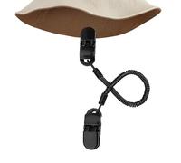 Cordon de chapeau bob, cordon élastique pour chapeau de pêche, sangle de chapeau portable avec clips pour jogging, cordon de chapeau noir pour pêche, kayak, 3 pièces