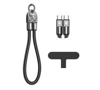 Cordon de charge 2 en 1 pour téléphone portable, 240 W, 5 A, USB de type C, charge rapide, universel PD pour Apple iPhone Lightning, Android, QC Data Cell 2 en 1 (noir, 0,3 m)