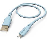 Cordon de charge "Flexible", USB-A - Lightning, 1,5 m, silicone, pour iPhone, bleu (00201566)