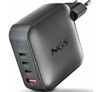 NGS Bud 165W - Chargeur Mural Ultra Rapide avec 4 Ports, 3 USB-C(PD3.1 & PPS) 1 USB-A (QC 3.0 30 W) Compact et Portable pour Smartphones, tablettes, Ordinateurs Portables, matériaux GAN ignifuges,