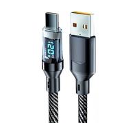Cordon de charge tressé USB vers type C avec indicateurs numériques 120 W Protections rapides pour plusieurs appareils Câble USB vers type C Charge rapide