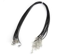 Cordon de Collier, 10 pcs Cordon Noir pour Pendentif, Collier de Corde de Cire avec Fermoir, pour Pendentif, Bracelets et Bracelets de Cheville en Vrac pour la Bijoux Création (Noir)