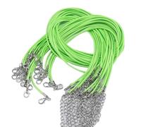 Cordon de collier 100 pièces Dia 1.5mm corde tressée réglable for la fabrication de bijoux collier à faire soi-même fournitures de Bracelet(Grass Green,45cm Rhodium 1.5mm)