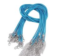 Cordon de collier 100 pièces Dia 1.5mm corde tressée réglable for la fabrication de bijoux collier à faire soi-même fournitures de Bracelet(Peacock Blue,45cm KC Gold 1.5mm)