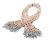 Cordon de collier 100 pièces Dia 1.5mm corde tressée réglable for la fabrication de bijoux collier à faire soi-même fournitures de Bracelet(Khaki,45cm Bronze 1.5mm)