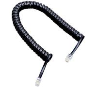 Cordon de combiné de téléphone enroulé pour téléphone fixe 4P4C - Accessoire de téléphone - Noir - 1,8 m