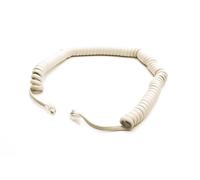 Cordon de Combiné Spiralé pour Téléphone Fixe-Câble Téléphonique Blanc RJ9 vers RJ9-2 Mètres de Long Déroulé