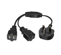 Cordon de Conversion Royaume-Uni Deux Prises à 2 emplacements, câble Adaptateur Compact de 30 cm pour Alimentation divisée, Installation de Voyage, Chargement de Bureau, Fil de séparation de de à