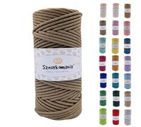 Cordon de coton 3 mm 100 m, 46 couleurs, cordon pour crochet, cordon de coton tressé 3 mm, cordon macramé, fil pour macramé, fil de qualité supérieure, corde macramé (Mocha)