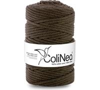 Cordon de coton tressé 5mm 100m brun foncé ColiNea avec âme en coton tressé
