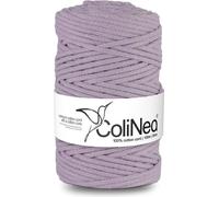 Cordon de coton tressé 5mm 100m lilas ColiNea avec âme en coton tressé