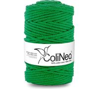 Cordon de coton tressé 5mm 100m vert ColiNea avec âme en coton tressé