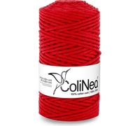 Cordon de coton tressé avec âme en coton ColiNea 3mm 100m rouge