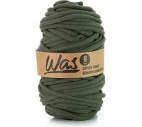 Cordon de coton tressé Was 9mm 50m kaki avec âme polyester