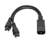 Cordon de Fiche d'alimentation du Séparateur IEC320 C14 à Dual C5 | Cordon d'alimentation Courte 10A 250V | 'Adaptateur ' isolé PVC pour Les Ordinateurs Portables et Les Appareils