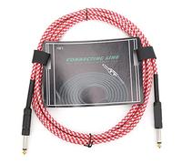 Cordon de guitare Kuuleyn, cordon d'ampli de guitare, câble de guitare, prise plaquée tressée, cordon audio pour instrument de musique électronique (Red)