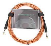 Cordon de guitare Kuuleyn, cordon d'ampli de guitare, câble de guitare, prise plaquée tressée, cordon audio pour instrument de musique électronique (Orange)