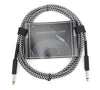 Cordon de guitare Kuuleyn, cordon d'ampli de guitare, câble de guitare, prise plaquée tressée, cordon audio pour instrument de musique électronique (White)