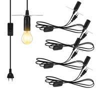Cordon De Lampe De Sel,4 Pièces Cordon De Lampe Douille,1,8 m,E14,250V,Support Lampe Douille,Isolation Câble Douille Pour Lampe De Sel Pour Lustres,Lampadaires,Cuisine