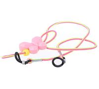 Cordon de lunettes amusant pour enfants avec bloqueur animal | Fixation par boucle en caoutchouc avec stoppeur en rose/jaune.