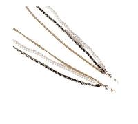 Cordon de lunettes for femmes, triple chaîne, multicolore, élégant, for masque(Golden)