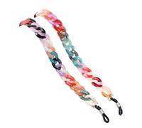 Cordon de lunettes réglable antidérapant en acrylique couleur vive pour lunettes adultes