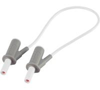 Cordon de mesure de sécurité[Banane mâle 4 mm -Banane mâle 4 mm ] Ultra flexibles 25.00 cm blanc MSB-501 10 A