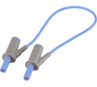 Cordon de mesure de sécurité[Banane mâle 4 mm -Banane mâle 4 mm ] Ultra flexibles 25.00 cm bleu MSB-